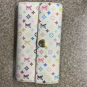 Louis Vuitton White Multicolor Long Wallet